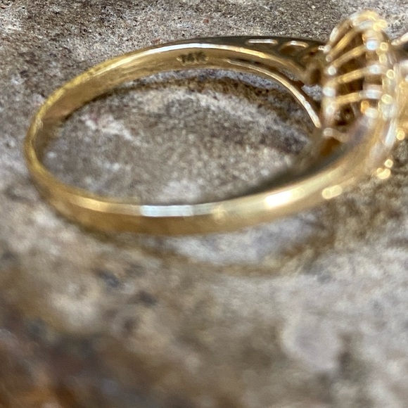 SOLID 14KT GOLD Diamond Sapphire Ring - Picture 10 of 14